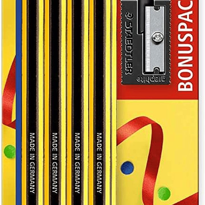 Staedtler Noris 120 Pack de 8 Lapices de Grafito Hexagonales + Goma de Borrar + Sacapuntas - Mina HB Ultrarresistente de 2mm - Madera de Bosques Soste 1