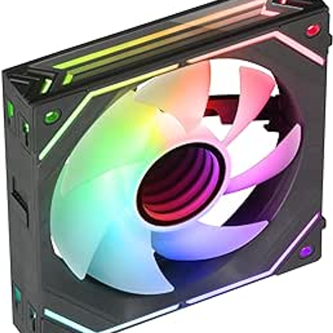 Mars Gaming MF-LINKFINITY Ventilador Modular PWM - Iluminacion Infinity Mirror 360° - Conexion Modular LINKFINITY - Control PWM - Instalacion Sencilla 1