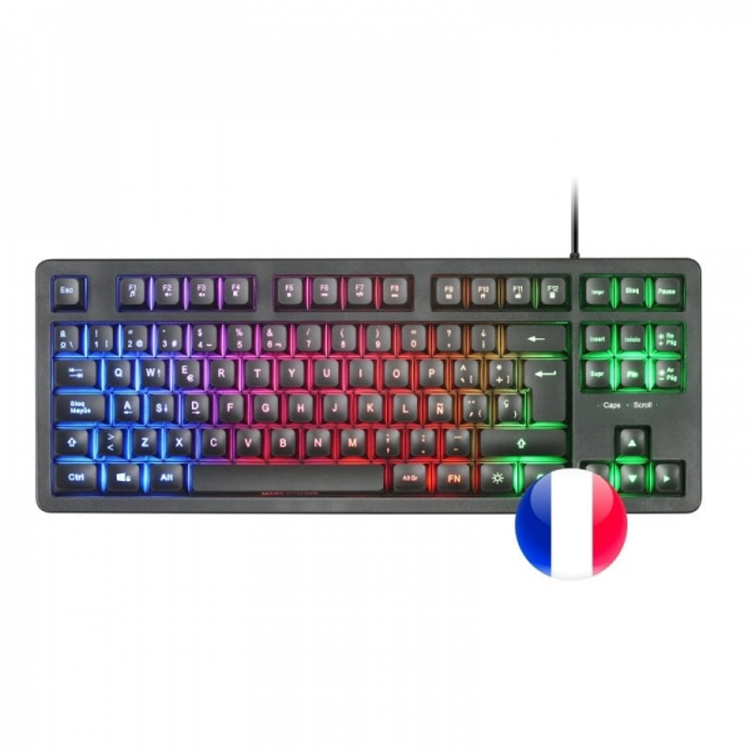 Mars Gaming MK023 Teclado Gaming - Tecnologia H-Mech RED - Iluminacion FRGB LED - Anti-Ghosting - Compatible con Windows, Linux, Consolas - Frances -  1