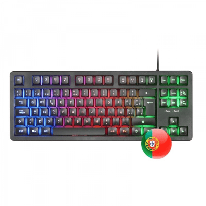 Mars Gaming MK023 Teclado Gaming - Tecnologia H-Mech RED - Iluminacion FRGB LED - Anti-Ghosting - Compatibilidad Universal - Estructura Robusta - Port 1