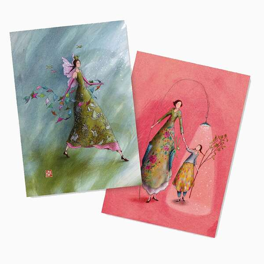 Pictura Aquarupella Gaëlle Boissonnard Pack de 2 Cuadernos A6 48 Paginas - Uno con Cuadricula y el otro Liso - Tamaño 10.5x15cm - Tapa con Acabado en  1