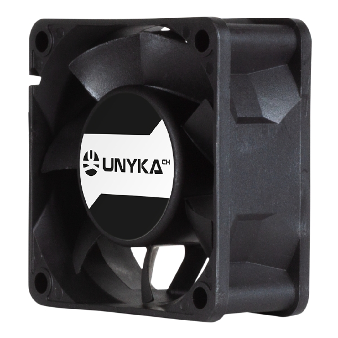 Unykach Server Ventilador 60mm de Doble Bola - Velocidad Max. 3000rpm - Conector de 4 Pines con Control de Temperatura - Color Negro 1