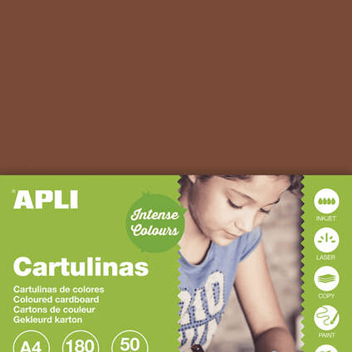 Apli Cartulina Marron A4 170g 50 Hojas 1