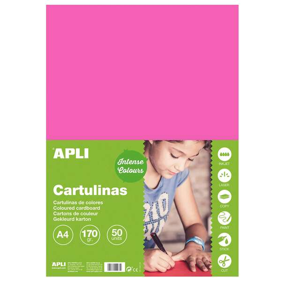 Apli Cartulina Fucsia A4 170g 50 Hojas 1