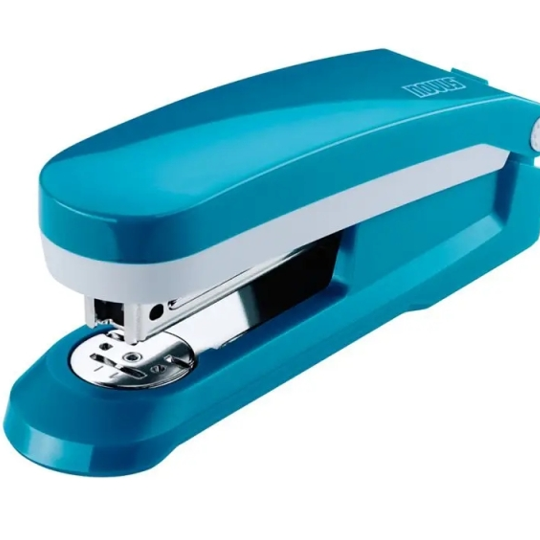 Novus Evolution E 25 Fresh Grapadora + Caja de 200 Grapas 24/6 - Hasta 25 Hojas - Grapado Cerrado, Abierto y Clavado - Color Azul 1