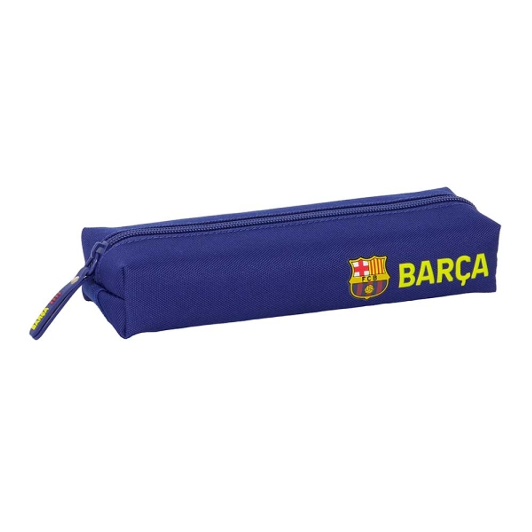 Safta F.C.Barcelona Estuche Portatodo - 1 Compartimento - Goma Trasera para Acoplar - Cierre con Cremallera - 22x4x7cm - Color Azul Marino 1