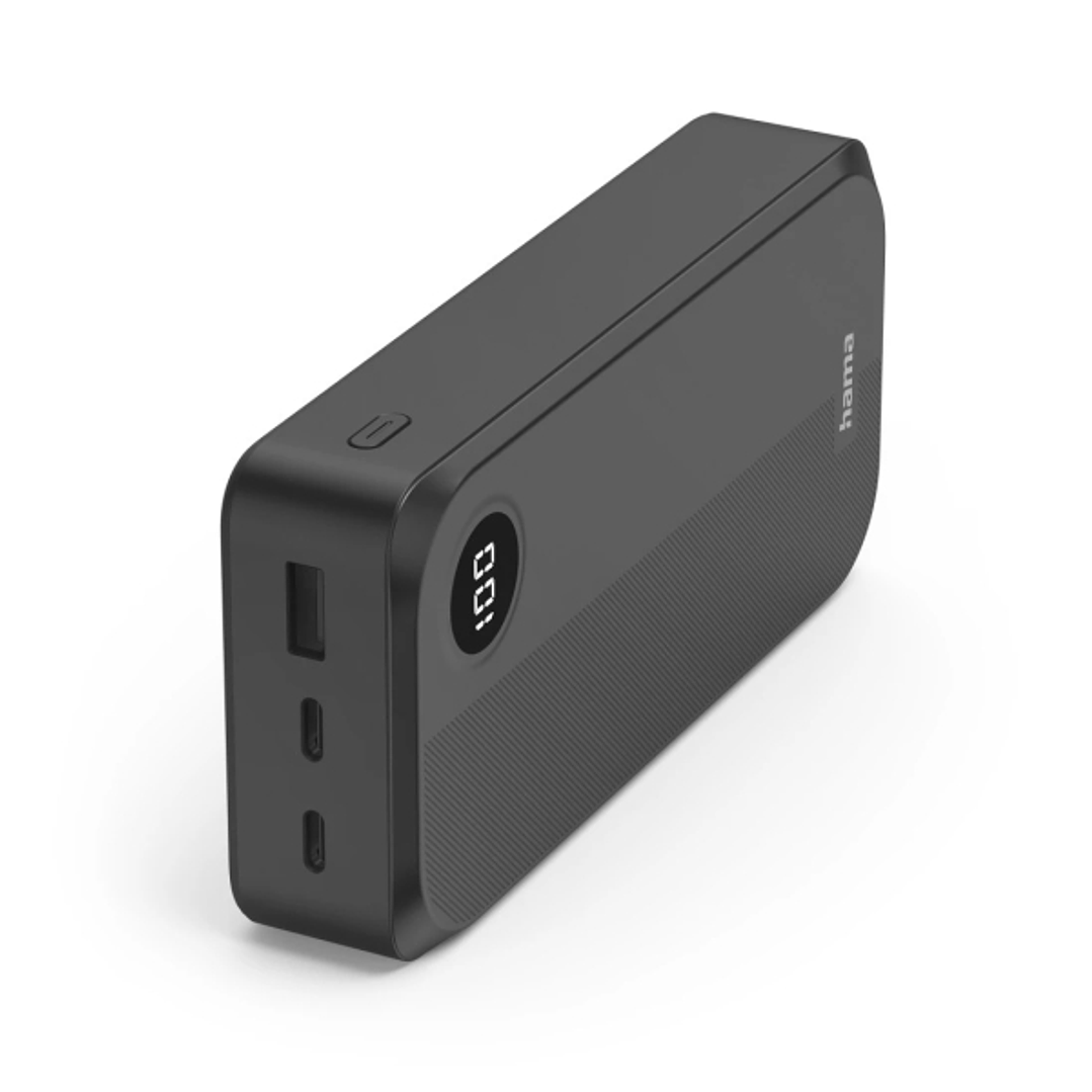Hama Bateria Externa Powerbank 20000mAh - Polimero de Litio - USB-C - USB-A - Carga Rapida - 3 Conexiones de Salida - Pantalla Digital - Indicador de  1