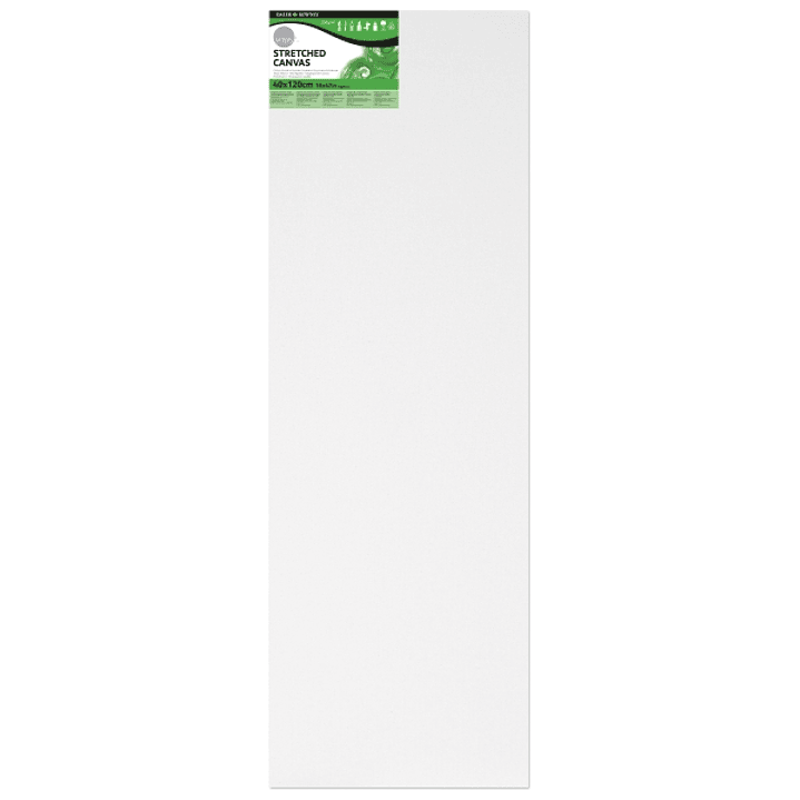 Daler Rowney Simply Bastidor Entelado - 40x120cm - Imprimacion Triple - Grano Medio - 100% Algodon sin Acido - 250g - Color Blanco 1