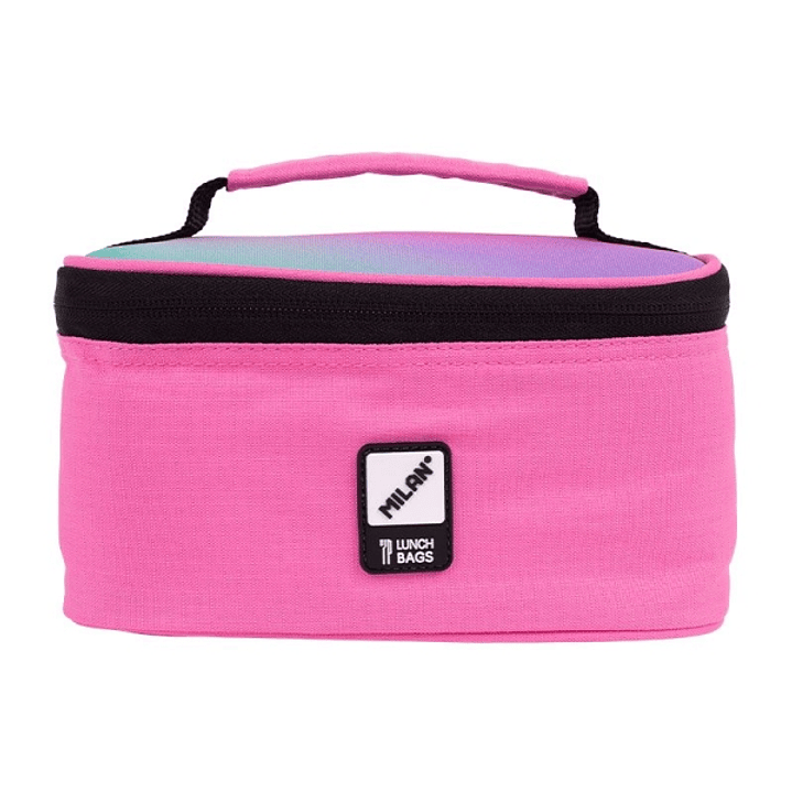 Milan Sunset Bolsa Isotermica Porta Alimentos 1,5L - Incluye 1 Recipiente para Alimentos - Interior Aislante Termico - Apertura Total - Color Rosa 1