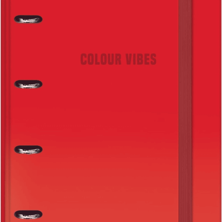 Dohe Colour Vibes Carpeta de 4 Anillas Mixtas de 35mm Recambio 100 Hojas Cuadricula 5mm - Formato A4 - Cierre con Goma - Incluye 4 Separadores y Sobre 1