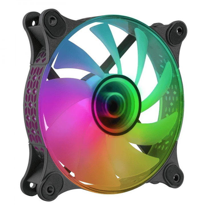 Mars Gaming MF-3D ARGB Ventilador - Efecto Espejo Infinito 3D - Iluminacion ARGB 360° - Compatible con Asus Aura Sync y mas - Color Negro 1