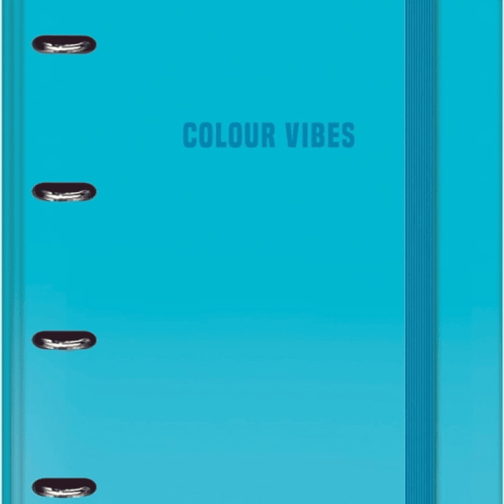 Dohe Colour Vibes Carpeta de 4 Anillas Mixtas de 35mm Recambio 100 Hojas Cuadricula 5mm - Formato A4 - Cierre con Goma - Incluye 4 Separadores y Sobre 1