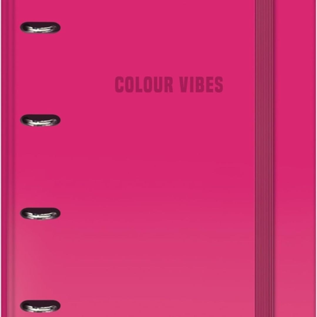 Dohe Colour Vibes Carpeta de 4 Anillas Mixtas de 35mm Recambio 100 Hojas Cuadricula 5mm - Formato A4 - Cierre con Goma - Incluye 4 Separadores y Sobre 1