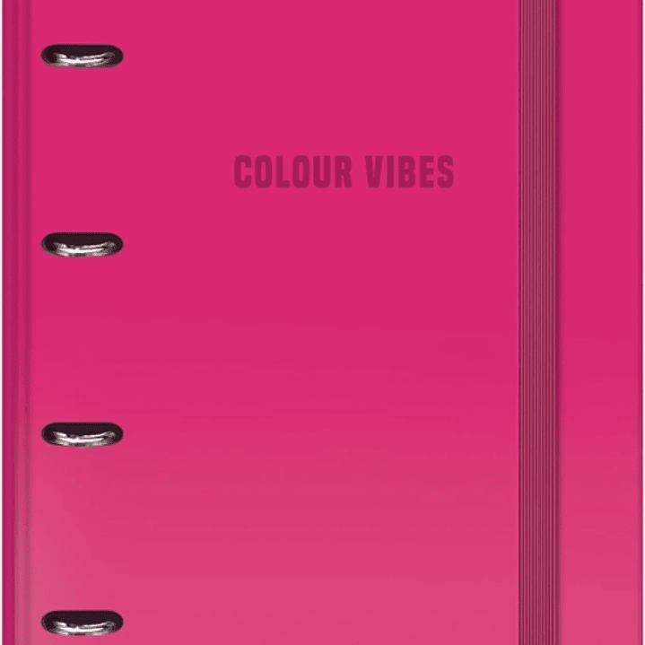 Dohe Colour Vibes Carpeta de 4 Anillas Mixtas de 35mm Recambio 100 Hojas Cuadricula 5mm - Formato A4 - Cierre con Goma - Incluye 4 Separadores y Sobre 1