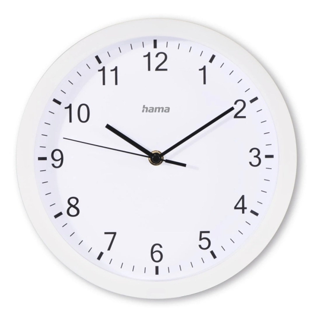 Hama Elba Reloj de Pared Analogico - Silencioso - Funciona con 1 Pila AA - 25x4cm - Color Blanco 1