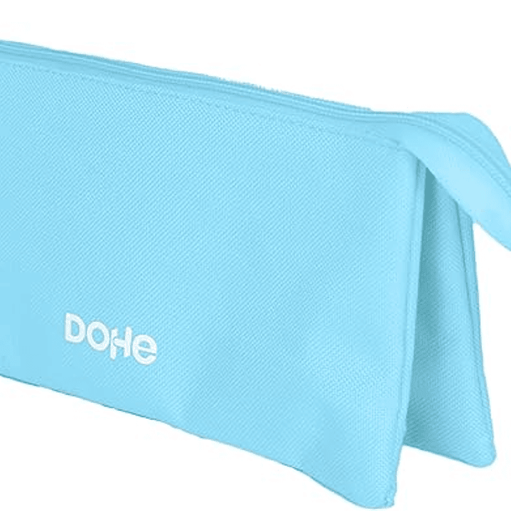 Dohe Serenity Portatodo Triple - Cierre Doble con Cremallera y Tirador de Goma - Color Azul 1