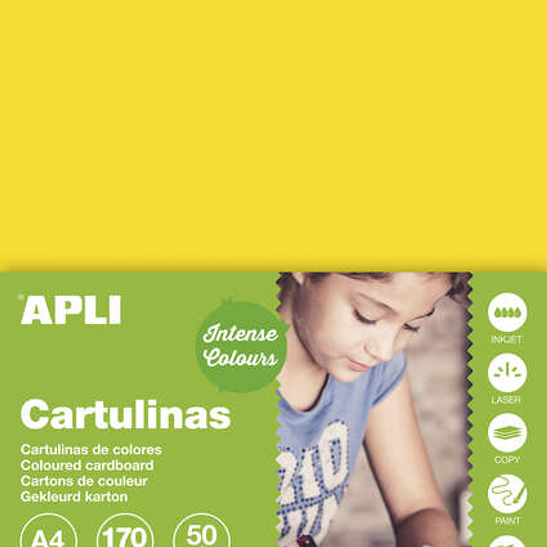 Apli Cartulina Amarilla A4 170g 50 Hojas 1