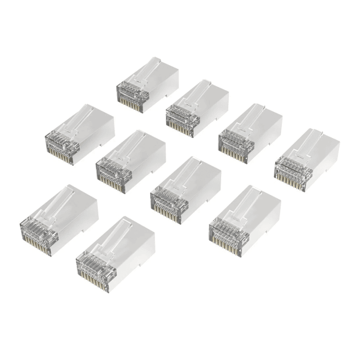 Hama Essential Pack de 10 Terminales RJ45 - Cat 6A - Apantallado - Velocidad hasta 10 Gbps - Color Plata 1
