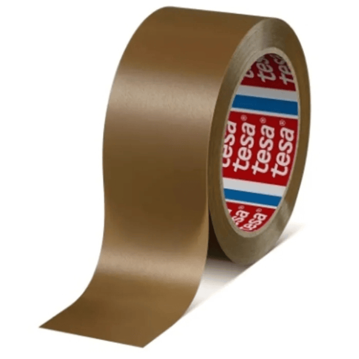 Tesa 4100 Precinto de Embalar Resistente 50mm x 66 Metros - PVC Rugoso - Adhesivo Potente - Color Marron 1
