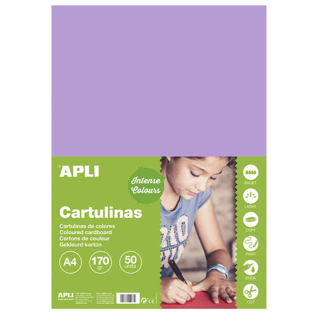 Apli Cartulina Violeta A4 170g 50 Hojas 1