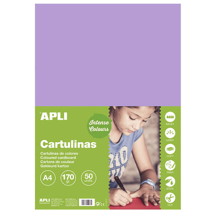 Apli Cartulina Violeta A4 170g 50 Hojas 1