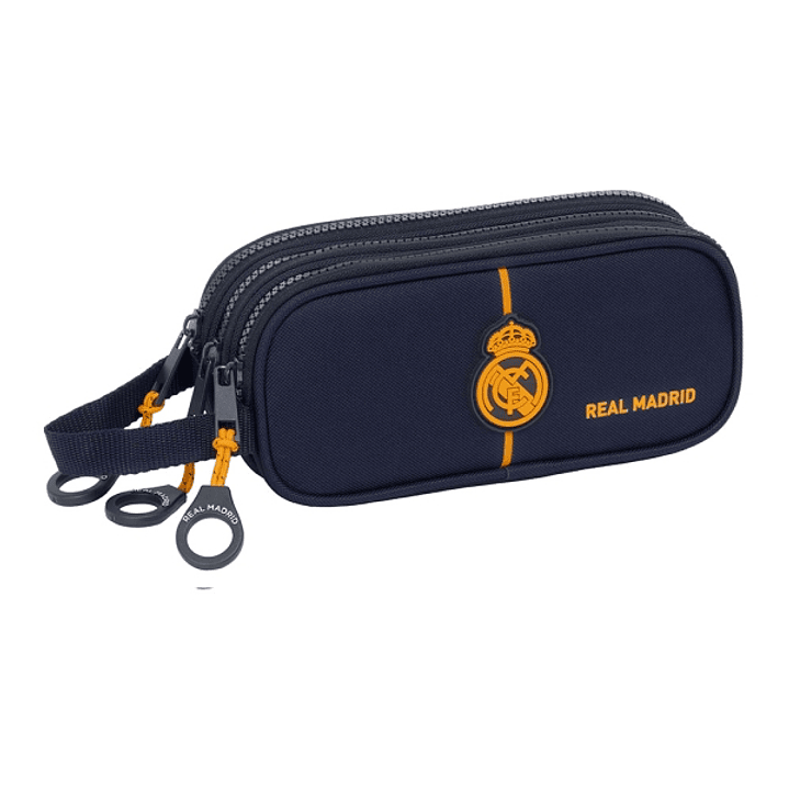Safta Real Madrid 2ª Equipacion 24/25 Estuche Portatodo - 3 Compartimentos - Asa de Mano - 21x8.5x7cm - Color Azul Marino 1