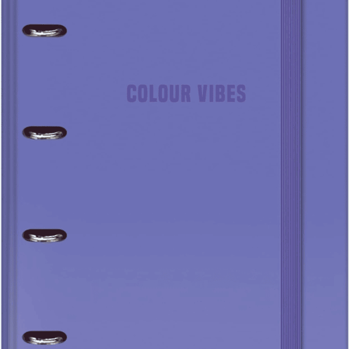 Dohe Colour Vibes Carpeta de 4 Anillas Mixtas de 35mm Recambio 100 Hojas Cuadricula 5mm - Formato A4 - Cierre con Goma - Incluye 4 Separadores y Sobre 1