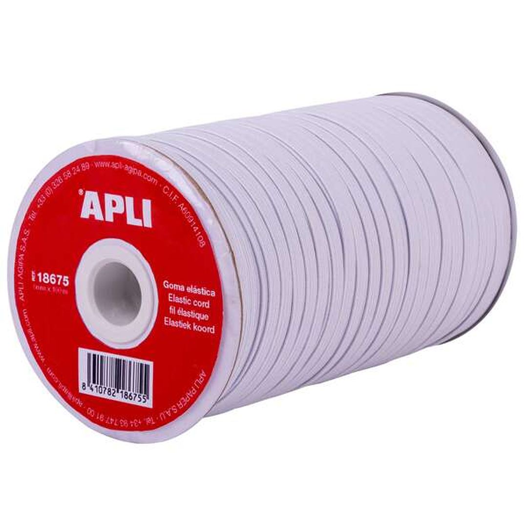 Apli Bobina de Cuerda Elastica Plana 5mmx100m - Facil de Cortar y Atar - Ideal para Manualidades 1