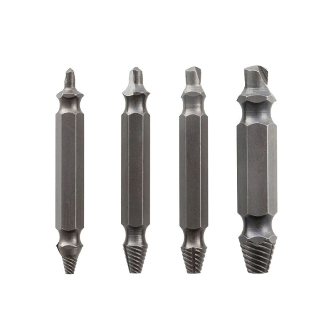 Innovagoods Brocas para Extraer Tornillos - Acero Templado Endurecido - 4 Piezas - Universal - Color Gris 1