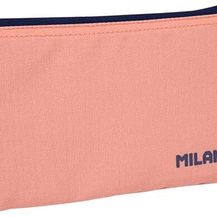 Milan Serie 1918 Estuche Portatodo 5 Compartimentos - Tejido Resistente a las Roturas y Rasgaduras - Medidas 22x12x4cm - Color Rosa 1