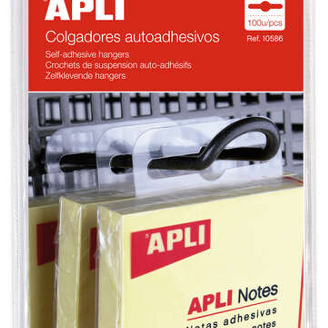 Apli Pack de 100 Colgadores Autoadhesivos Eurohole 34x48mm - Ideal para Productos de Bajo y Medio Peso 1