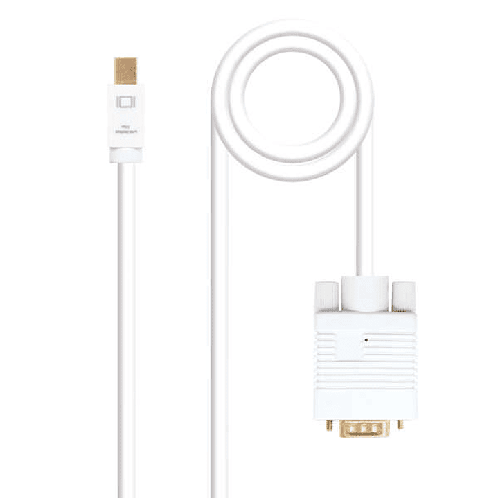 Nanocable Cable Conversor Mini DP Macho a VGA Macho 3m - Color Blanco 1