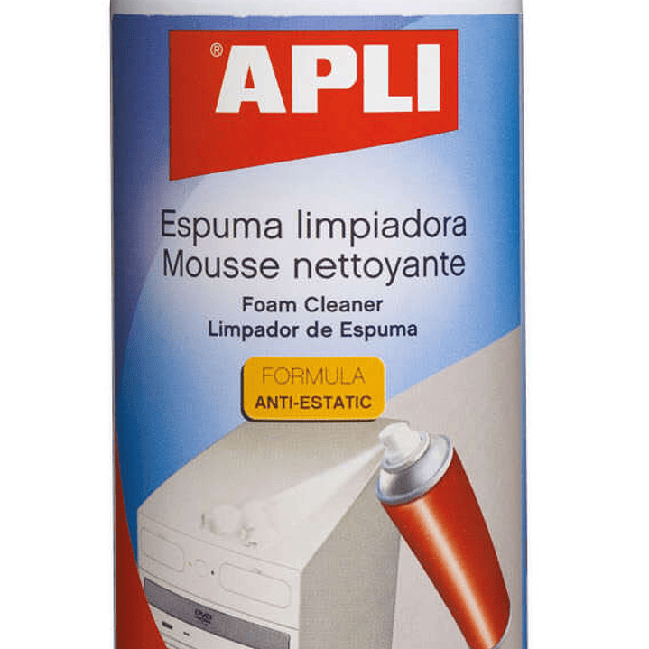 Apli Espuma Limpiadora Antiestatica - 400ml - Limpieza Externa de Aparatos Electronicos - Mejora El Rendimiento y Prolonga la Vida de tus Componentes 1
