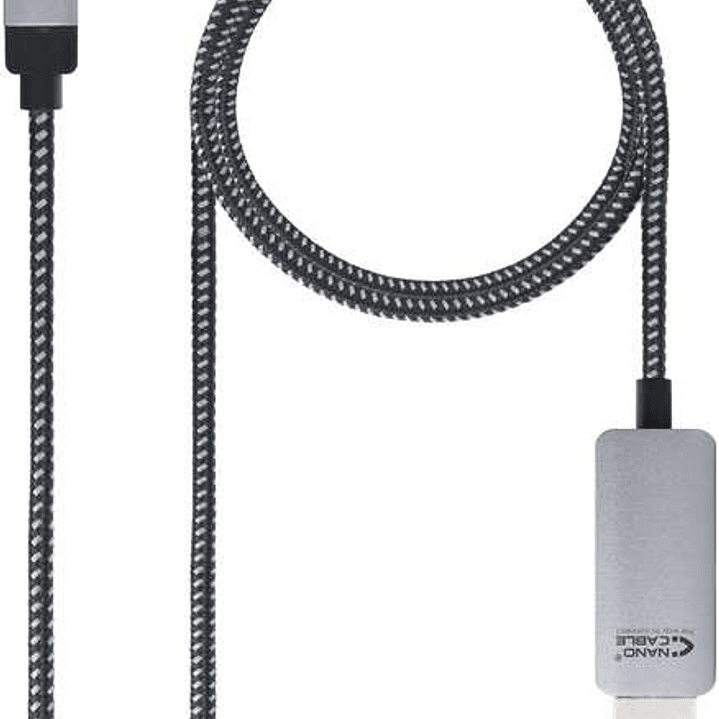 Nanocable Cable Conversor USB-C Macho a HDMI Macho 1.80m - Color Negro/Plata 1
