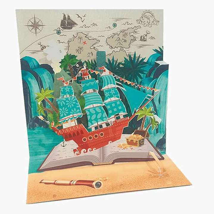 Pictura Tarjeta Felicitacion 3D Pop-Up - Laminas - Purpurina - Relieve - Cortes Laser - 16x16cm - Incluye un Sobre Blanco y Envoltorio en Papel de Cel 1