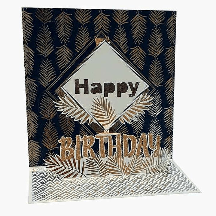 Pictura Tarjeta 3D Pop-Up - 16x16cm - Tematica Cumpleaños - Embolsada Individualmente en Celofan - Incluido Sobre Blanco - Papel con Certificacion FSC 1