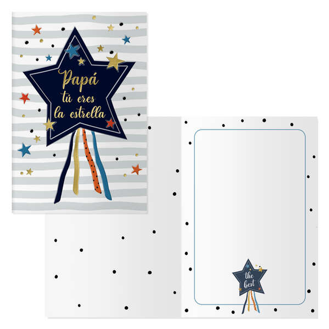 Dohe Pack de 6 Tarjetas de Felicitacion Dia del Padre - 11.5x17cm - Impresion a Todo Color - Estampaciones con Pelicula de Color - Estampacion en Seco 1