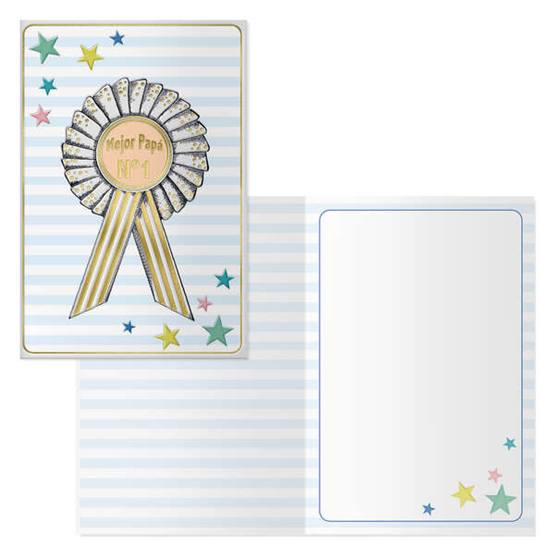 Dohe Pack de 6 Tarjetas de Felicitacion Dia del Padre - 11.5x17cm - Impresion a Todo Color - Estampaciones con Pelicula de Color - Papel Offset Blanco 1