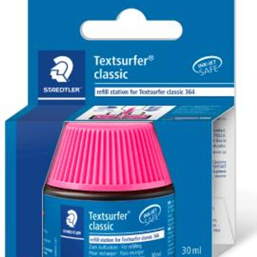 Staedtler Bote de Tinta para Recarga Marcador Textsurfer 364 - Capacidad 30ml - Color Rosa 1
