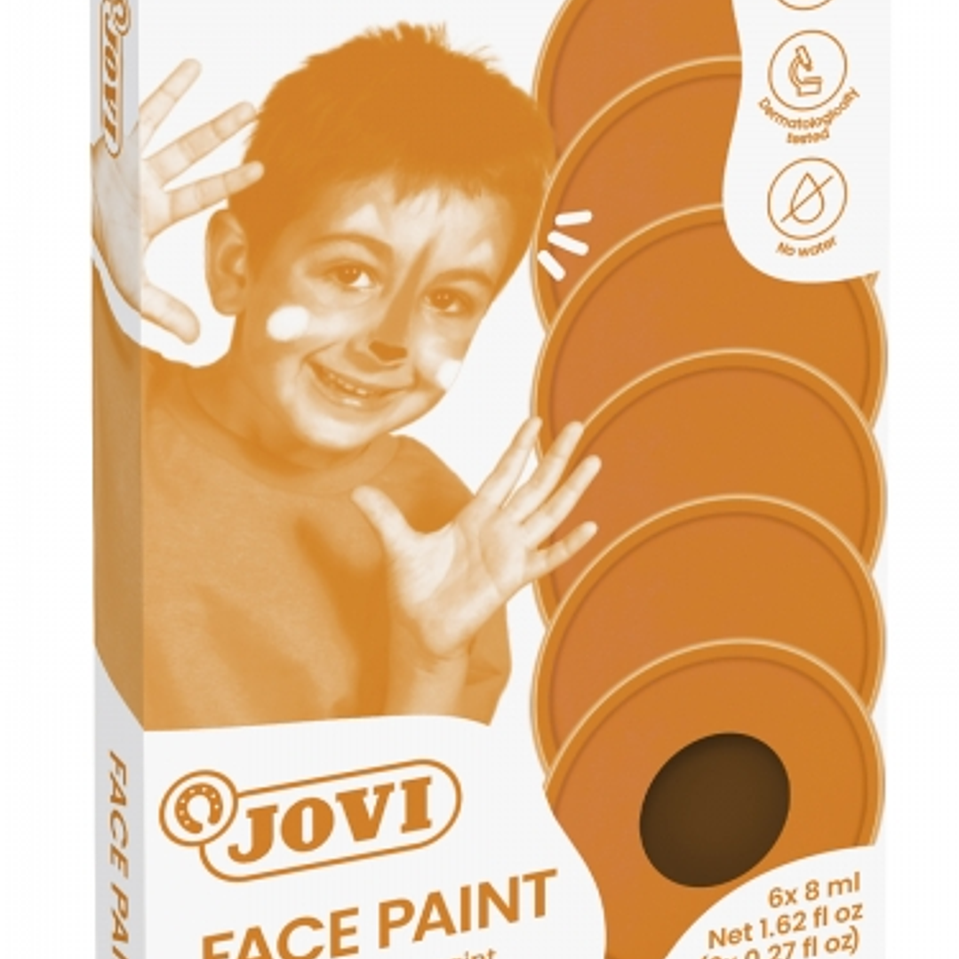 Jovi Estuche de 6 Botes 8ml Maquillaje Crema - Hipoalergenico - Base Grasa - Facil Aplicacion - Gran Cubricion - 12 Colores Mezclables - sin Parabenos 1