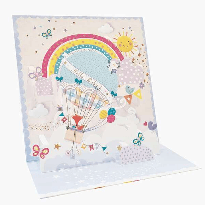 Pictura Tarjeta 3D Pop-Up - 16x16cm - Tematica Cielo - Embolsada Individualmente - Incluye Sobre Blanco - Papel con Certificacion FSC 1