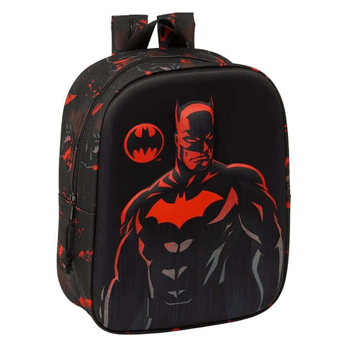 Safta Batman Mochila Guarderia 3D - Asa de Mano - Compartimento Principal con Cremallera - 22x27x10cm - Color Negro 1