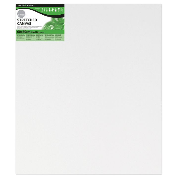 Daler Rowney Simply Bastidor Entelado - 60x70cm - Imprimacion Triple - Grano Medio - 100% Algodon sin Acido - 250g - Color Blanco 1