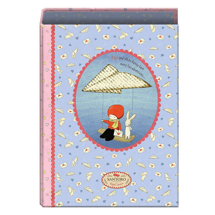 Dohe Santoro Poppi Loves Messenger Carpeta de 4 Anillas Formato Folio - Cubierta de Carton Forrado - Anillas Niqueladas de 40mm 1