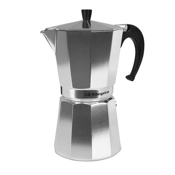 Orbegozo KF 1200 Cafetera Italiana de Aluminio Prepara 12 Tazas de Cafe Aromatico y Exquisito Mango Ergonomico - Valvula de Seguridad y Facil Limpieza 1