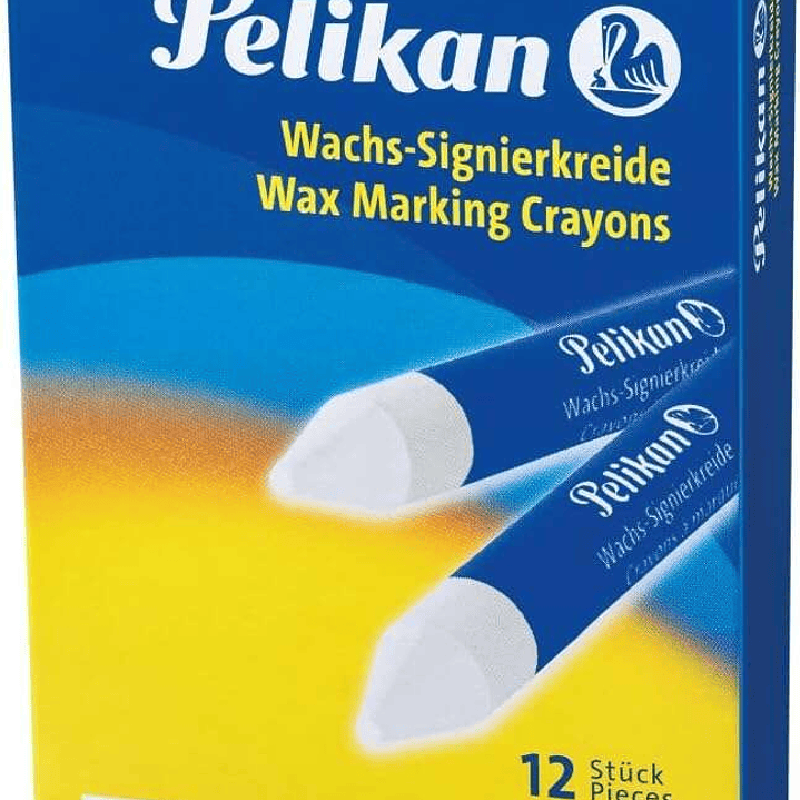 Pelikan Pack de 12 Ceras para Marcar - Punta Resistente - Ideal para Resaltar Textos - Color Blanco 1