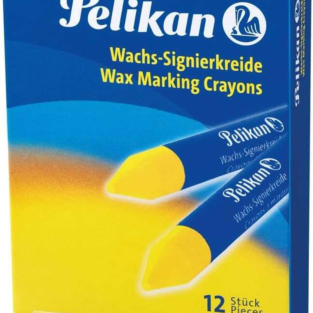 Pelikan Pack de 12 Ceras para Marcar - Punta Resistente - Ideal para Resaltar Textos - Color Amarillo 1