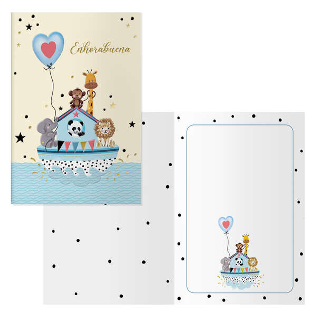 Dohe Arca Pack de 6 Tarjetas de Felicitacion para Nacimientos - 11.5x17cm - Impresas a Todo Color - Estampaciones con Pelicula de Color - Estampacion  1