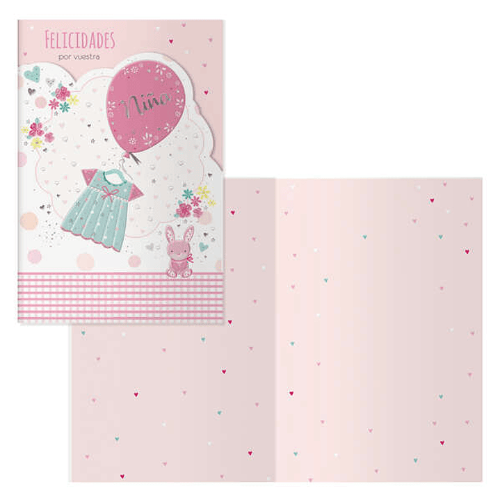 Dohe Conejo Pack de 6 Tarjetas de Felicitacion para Nacimientos - 11.5x17cm - Impresas a Todo Color - Estampaciones con Pelicula de Color - Estampacio 1