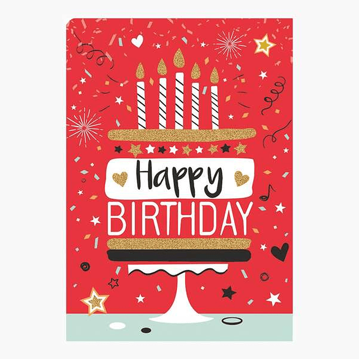 Pictura Tarjeta Zig-Zag - 15x22cm - Tematica Tarta de Cumpleaños - Triptica sin Envoltorio - Incluye Sobre Blanco - Papel con Certificacion FSC 1